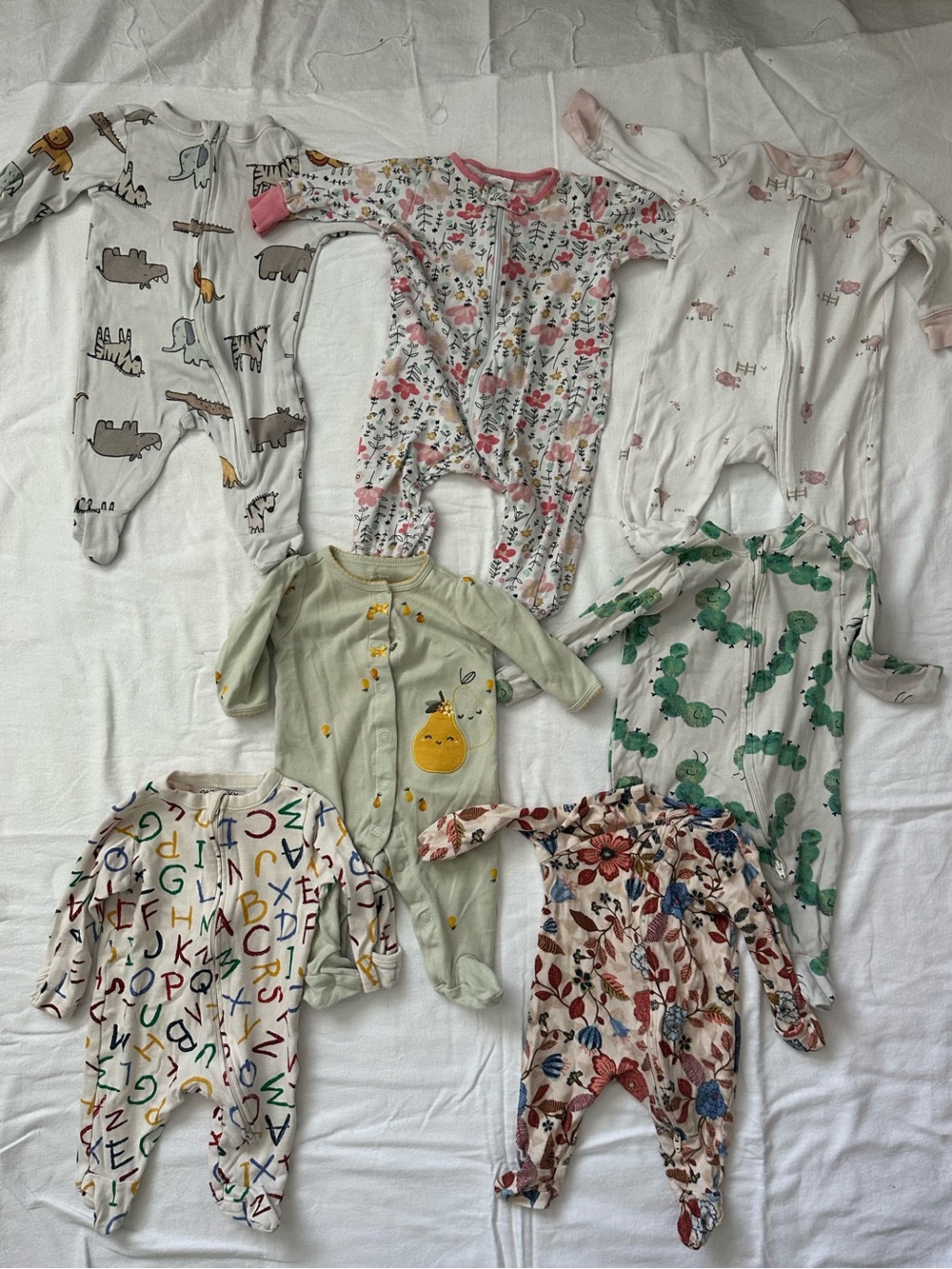 Baby (0-3 month) One-Piece Sleepers Pack - Mixed Colors